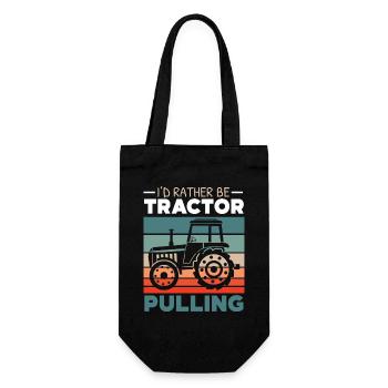 Ich würde lieber einen Traktor ziehen Bauernhof Ba - Geschenkbeutel für Flaschen - Schwarz - Vorne