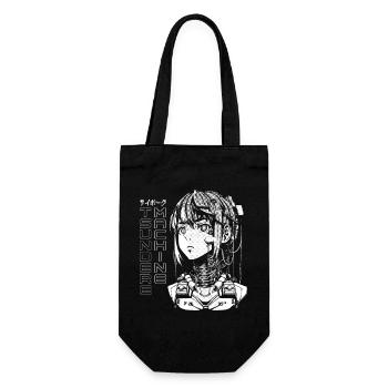 Anime Tsundere Machine Cyber Girl [ Manga ] - Geschenkbeutel für Flaschen - Schwarz - Vorne
