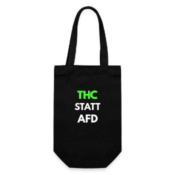 THC Statt AFD Anti Humanist Links Linke 420 - Geschenkbeutel für Flaschen - Schwarz - Vorne