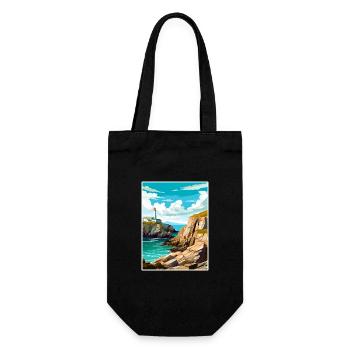 South Stack Cliffs Anglesey Vintage Reiseposter - Geschenkbeutel für Flaschen - Schwarz - Vorne