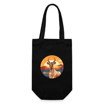 Bongo Buntes Aquarell Cartoon Kawaii Tier - Geschenkbeutel für Flaschen - Schwarz - Vorne