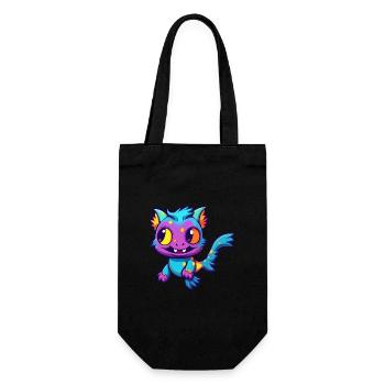Wels buntes Aquarell Karikatur Kawaii Tier - Geschenkbeutel für Flaschen - Schwarz - Vorne