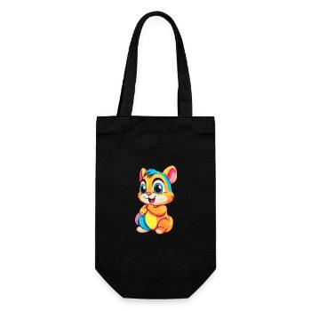 Chipmunk Buntes Aquarell Cartoon Kawaii Tier - Geschenkbeutel für Flaschen - Schwarz - Vorne