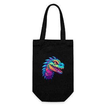 Basilisk Buntes Aquarell Cartoon Kawaii Tier - Geschenkbeutel für Flaschen - Schwarz - Vorne