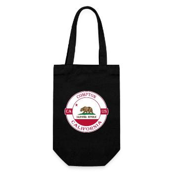 Compton California Flagge USA Reise Souvenir Abzeichen - Geschenkbeutel für Flaschen - Schwarz - Vorne