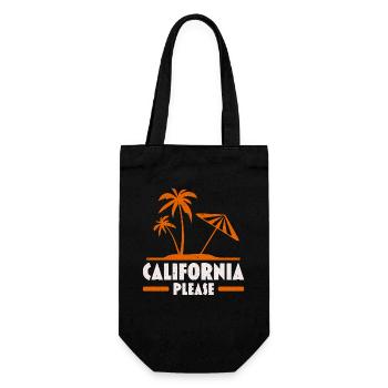 California Please USA Staat Amerika Californian - Geschenkbeutel für Flaschen - Schwarz - Vorne