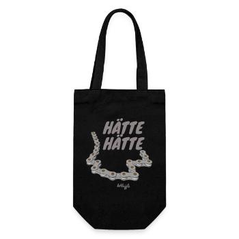 Hätte Hätte Fahrradkette Lustig Fun Motiv - Geschenkbeutel für Flaschen - Schwarz - Vorne