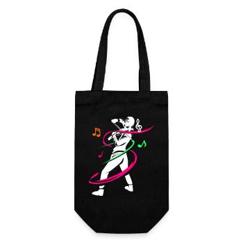 Schwungvoller Geigenklang Orchester - Geschenkbeutel für Flaschen - Schwarz - Vorne