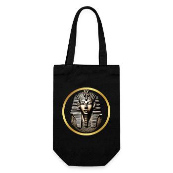 Pharaonisches Design 8 - Geschenkbeutel für Flaschen - Schwarz - Vorne
