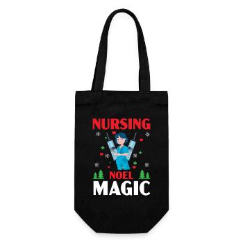 Krankenpflege Noel Magic Medizinische Krankenschwe - Geschenkbeutel für Flaschen - Schwarz - Vorne