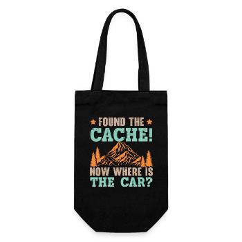 Den Cache gefunden! Wo ist jetzt das Auto? Geocach - Geschenkbeutel für Flaschen - Schwarz - Vorne