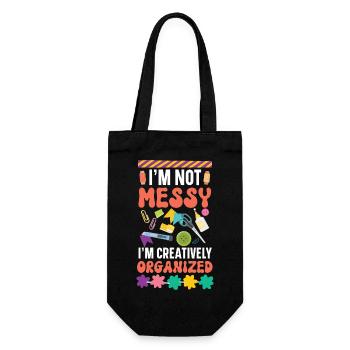 Ich bin nicht chaotisch, ich bin kreativ organisie - Geschenkbeutel für Flaschen - Schwarz - Vorne