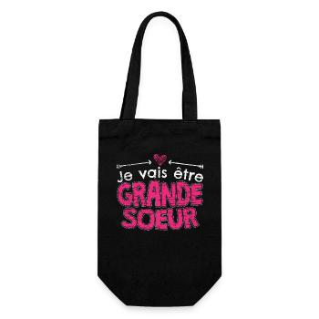 Future Grande soeur Future Bientôt - Geschenkbeutel für Flaschen - Schwarz - Vorne