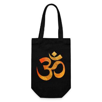 Om Symbol Textur Feuerorange - Geschenkbeutel für Flaschen - Schwarz - Vorne