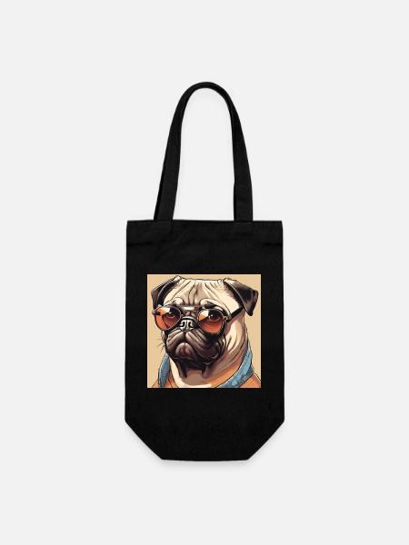 Cool Pug #2 - Geschenkbeutel für Flaschen - Schwarz