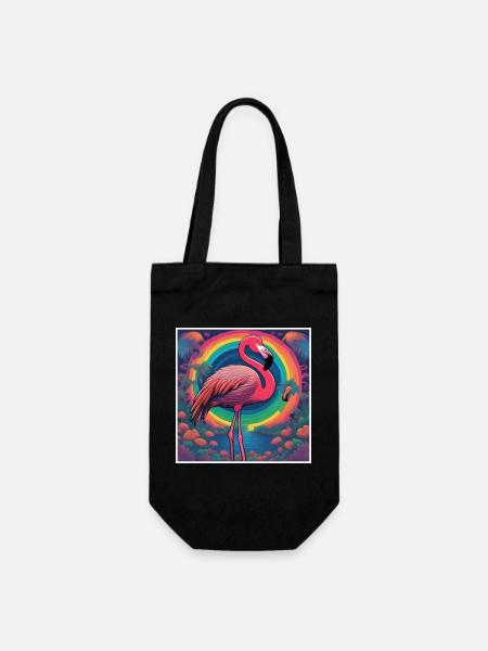 Flamingo#1 - Geschenkbeutel für Flaschen - Schwarz