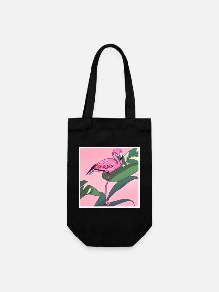 Flamingo#2 - Geschenkbeutel für Flaschen - Schwarz