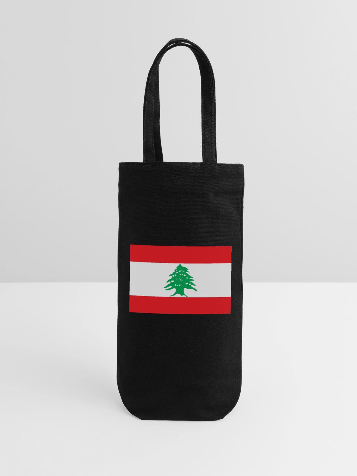 Libanon - Geschenkbeutel für Flaschen - Schwarz - Vorne