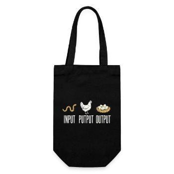 Input Putput Output Huhn - Geschenkbeutel für Flaschen - Schwarz - Vorne