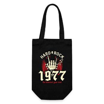1977 50-jähriges Jubiläum Vintage Rocker - Geschenkbeutel für Flaschen - Schwarz - Vorne