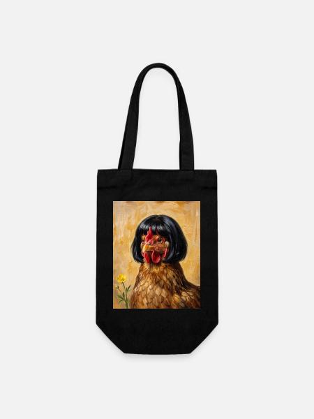 Lustiges Huhn Bob Haarschnitt - Geschenkbeutel für Flaschen - Schwarz