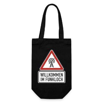 Willkommen im Funkloch Deutschland - Geschenkbeutel für Flaschen - Schwarz - Vorne