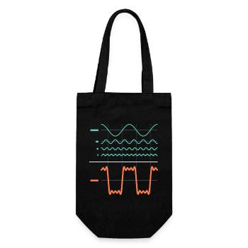 Additive Synthese: Obertöne und Rechteckwelle - Geschenkbeutel für Flaschen - Schwarz - Vorne