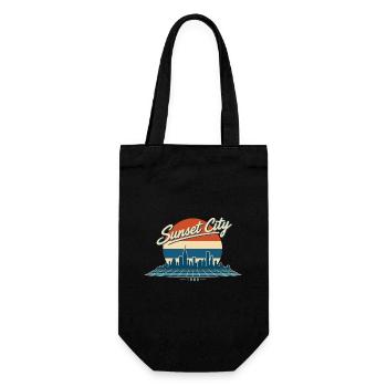 SUNSET CITY 1989 — Retro Horizon - Geschenkbeutel für Flaschen - Schwarz - Vorne