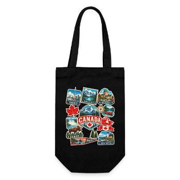 Kanada Reisesticker - Geschenkbeutel für Flaschen - Schwarz - Vorne