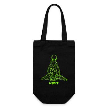 Host - Grey Alien Body Horror Sci-Fi  - Geschenkbeutel für Flaschen - Schwarz - Vorne