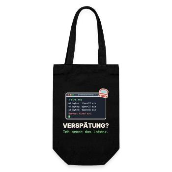 Ping Verzögerung: Latenz Meme - Geschenkbeutel für Flaschen - Schwarz - Vorne