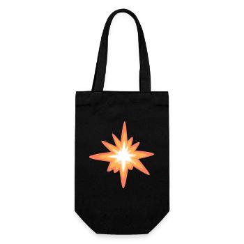 Sonnenstern-Explosion Retro - Geschenkbeutel für Flaschen - Schwarz - Vorne