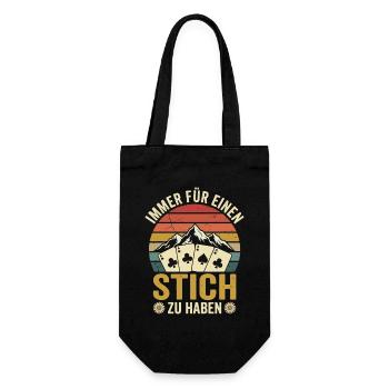 Immer Fuer einen Stich zu haben Schafkopf Card  - Geschenkbeutel für Flaschen - Schwarz - Vorne