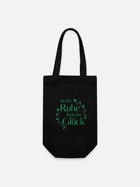 In der Ruhe liegt das Glück - Geschenkbeutel für Flaschen - Schwarz