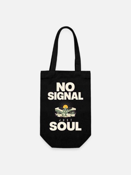 Kein Signal, nur Seelenwüsten-Vibe - Geschenkbeutel für Flaschen - Schwarz