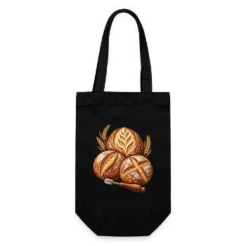 Brotkunst: Sauerteig und Kruste - Geschenkbeutel für Flaschen - Schwarz - Vorne