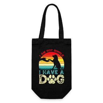 Ich hab einen Hund – kein Single - Geschenkbeutel für Flaschen - Schwarz - Vorne