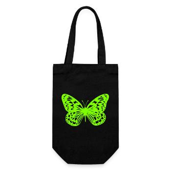 Neongrüner Schmetterling-Umriss - Geschenkbeutel für Flaschen - Schwarz - Vorne