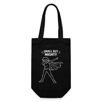 Small But Mighty Superheld Kinder Dabbing - Geschenkbeutel für Flaschen - Schwarz - Vorne