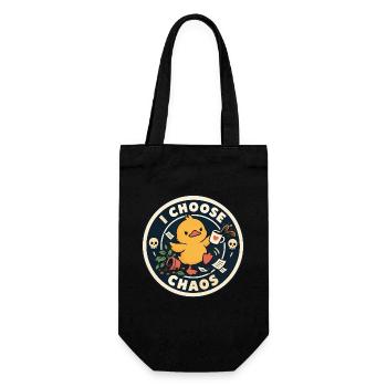 I Choose Chaos Duck Badge - Geschenkbeutel für Flaschen - Schwarz - Vorne