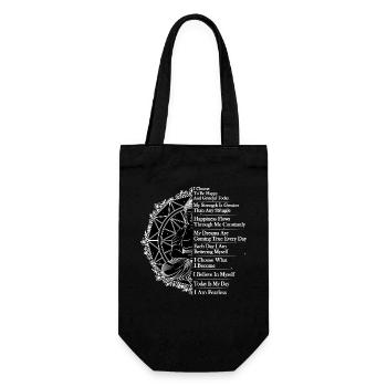 Mandala Buddha Affirmationen - Geschenkbeutel für Flaschen - Schwarz - Vorne