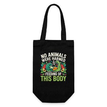 No Animals Were Harmed in the Feeding of This Body - Geschenkbeutel für Flaschen - Schwarz - Vorne