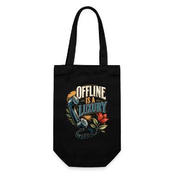 Offline ist ein Luxus - Geschenkbeutel für Flaschen - Schwarz - Vorne