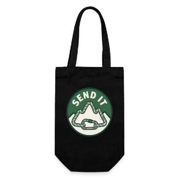 Senden Sie es oder bereuen Sie es – Abenteuerabzeichen - Geschenkbeutel für Flaschen - Schwarz - Vorne