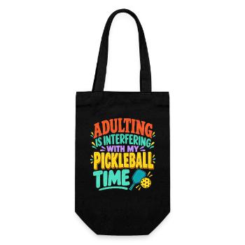 Adulting Stört die Pickleball-Zeit - Geschenkbeutel für Flaschen - Schwarz - Vorne