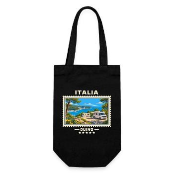 Italien Duino Camping Vintage Reisemarke - Geschenkbeutel für Flaschen - Schwarz - Vorne
