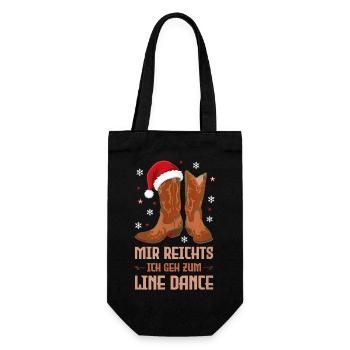 Mir Reichts Ich Geh Zum Line Dance Weihnachten - Geschenkbeutel für Flaschen - Schwarz - Vorne