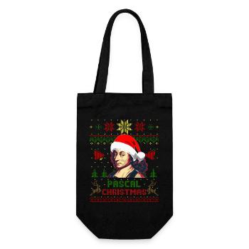 Blaise Pascal Pascal Weihnachten - Geschenkbeutel für Flaschen - Schwarz - Vorne