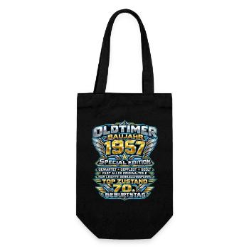Oldtimer 1957 zum 70. Geburtstag - Geschenkbeutel für Flaschen - Schwarz - Vorne