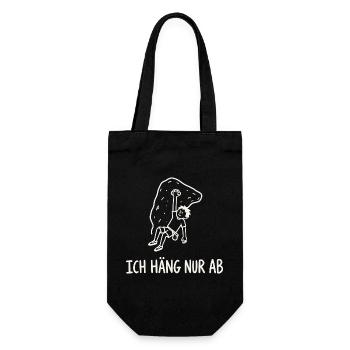 Ich häng nur ab – Bouldern Motiv - Geschenkbeutel für Flaschen - Schwarz - Vorne